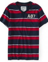 Pánské triko Striped A87 - Červená